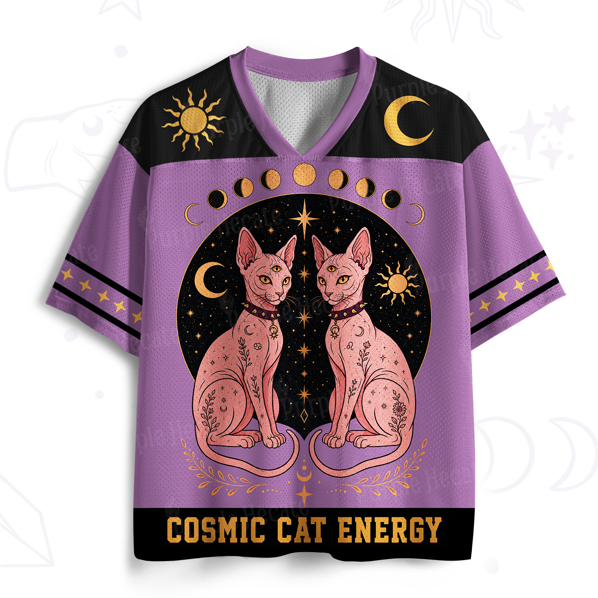 Purplehecate Cosmic Cat Energy Mesh Jersey