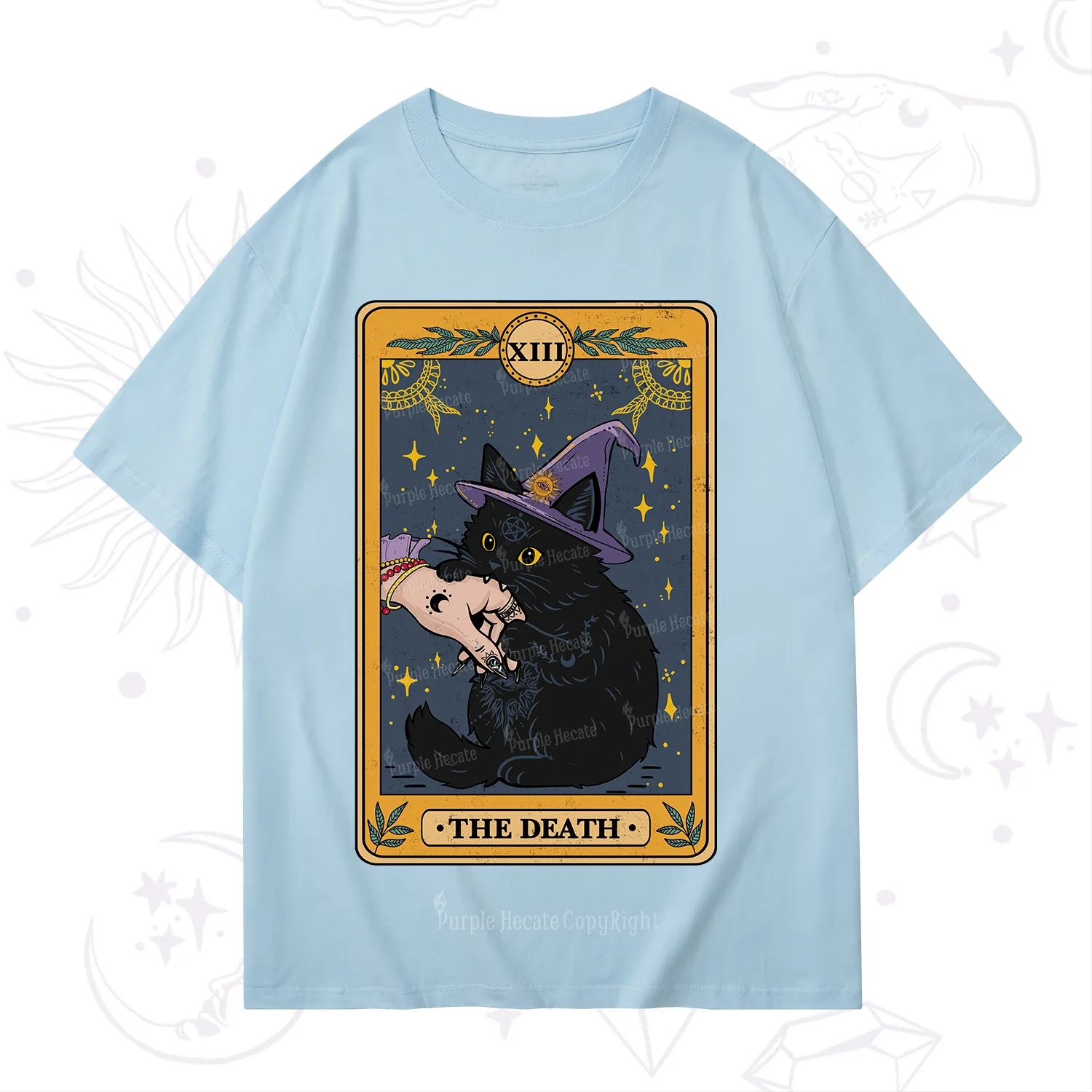 Purplehecate The Black Cat Death Tarot T-Shirt