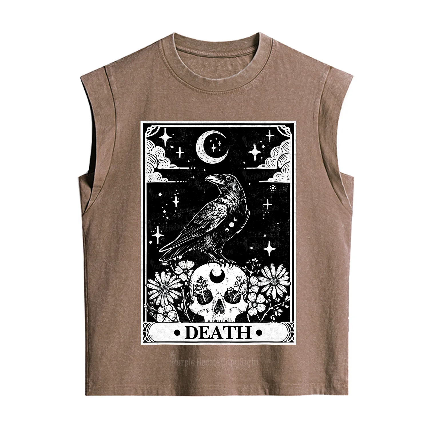 Purplehecate The Crow Death Tarot Vintage Washed Tank
