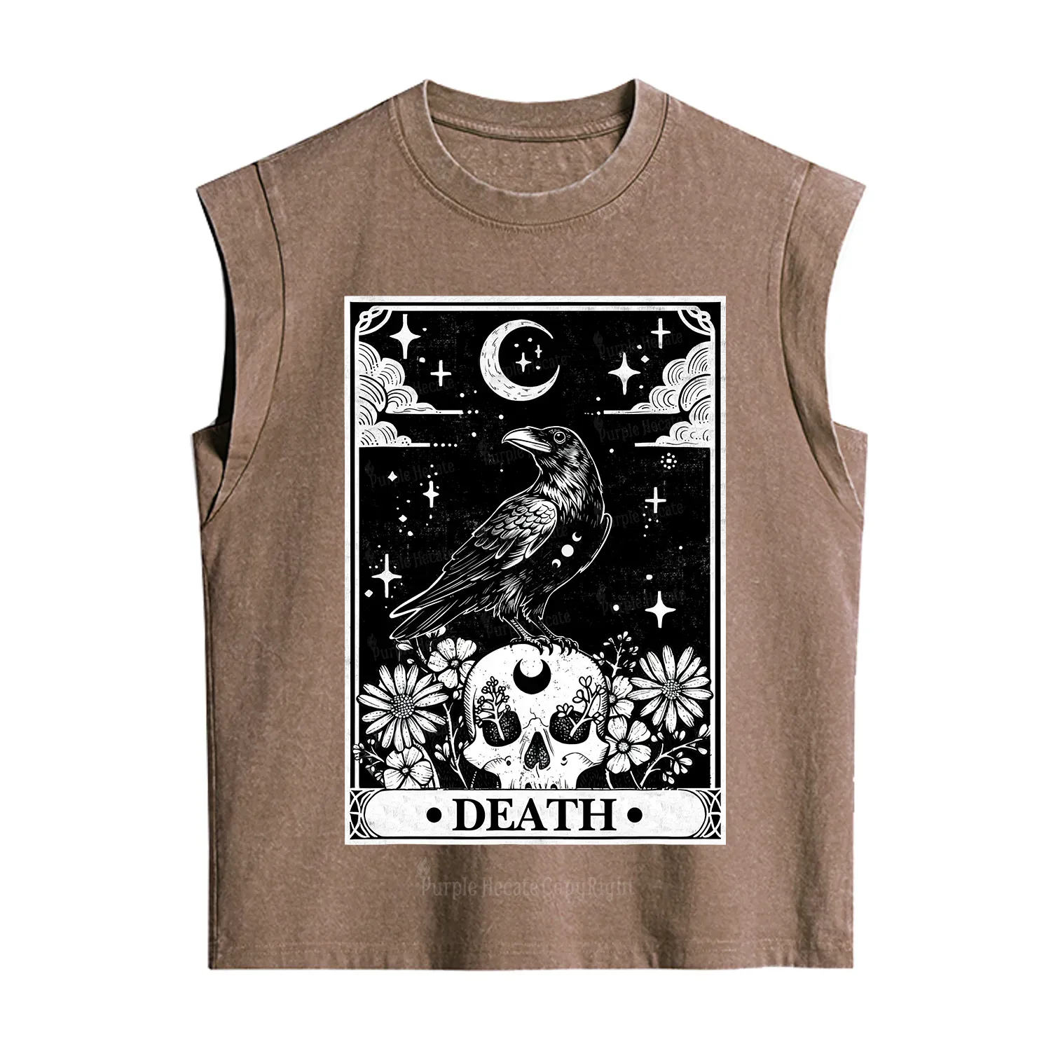 Purplehecate The Crow Death Tarot Vintage Washed Tank