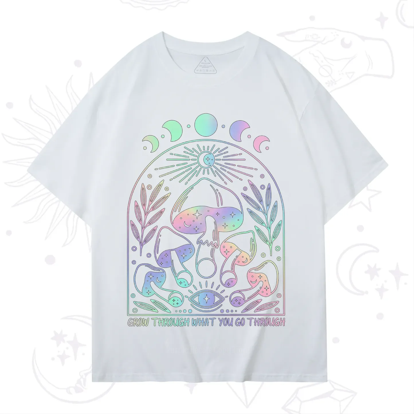 Purplehecate Moon Phases Mushroom T-Shirt