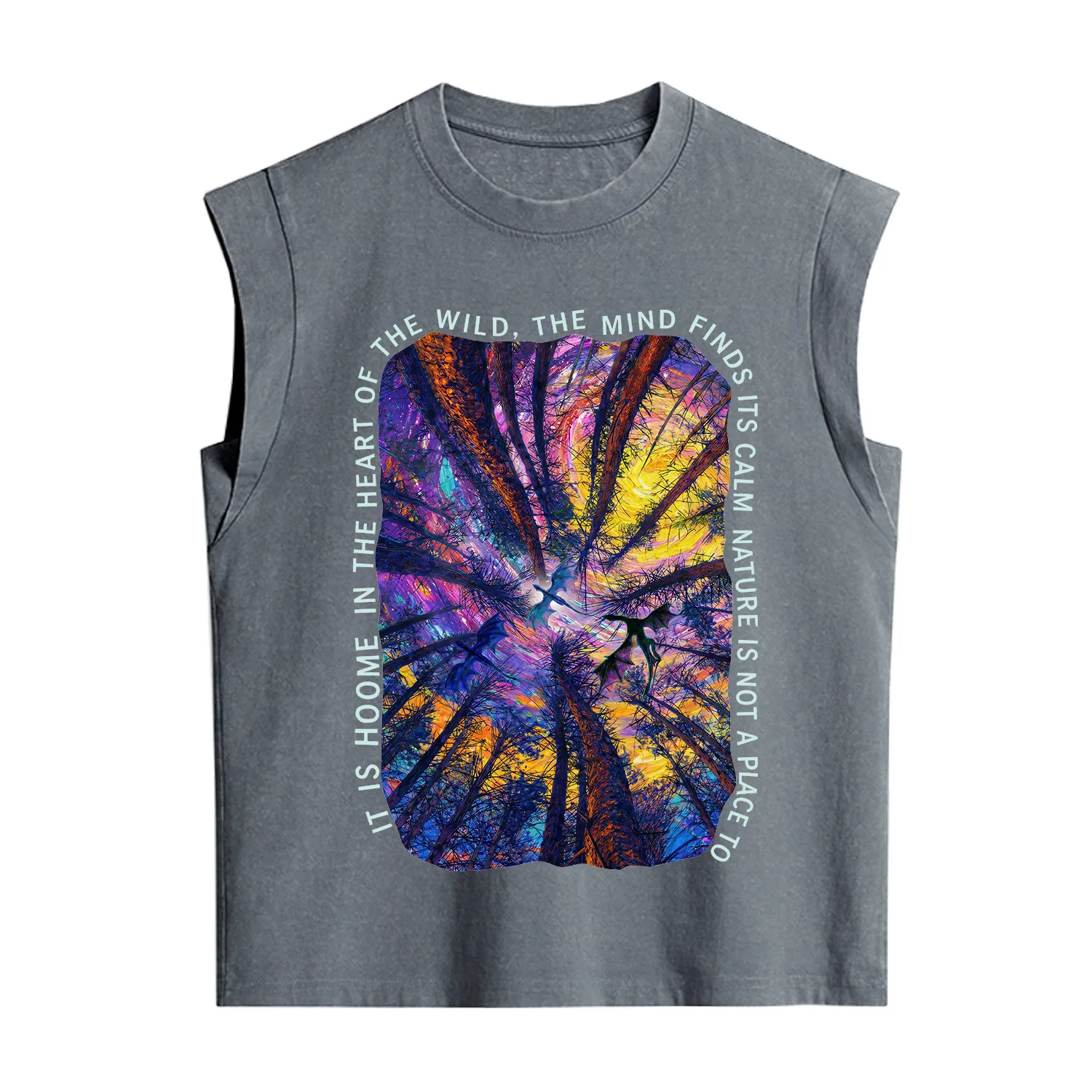Purplehecate Forest Mindscape Night Sky Vintage Washed Tank