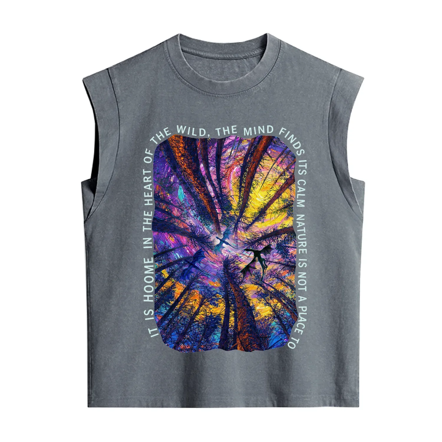 Purplehecate Forest Mindscape Night Sky Vintage Washed Tank