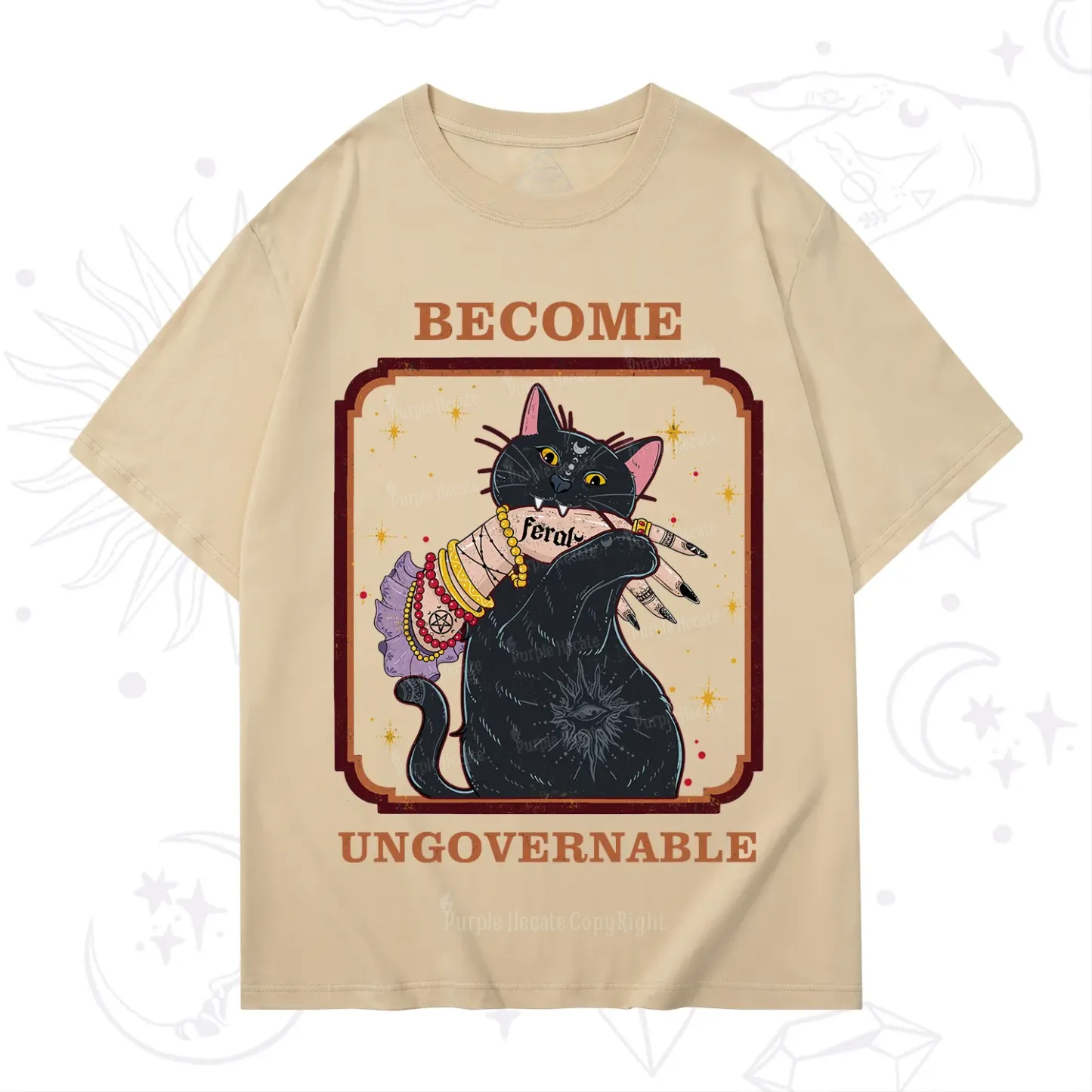 Purplehecate Become Ungovernable Cat T-Shirt