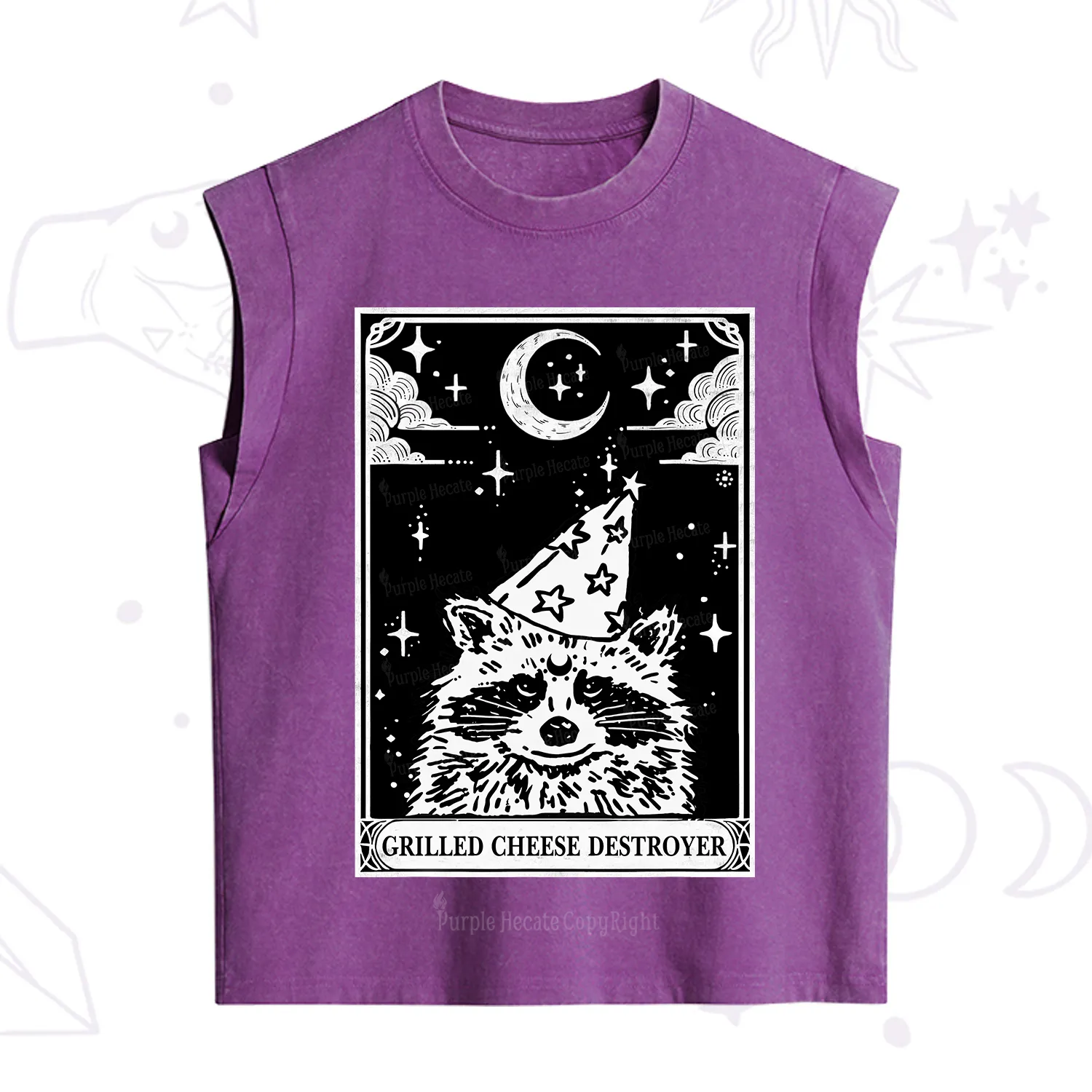 Purplehecate The Grilled Cheese Destroyer Tarot Raccoon Vintage Washed Tank