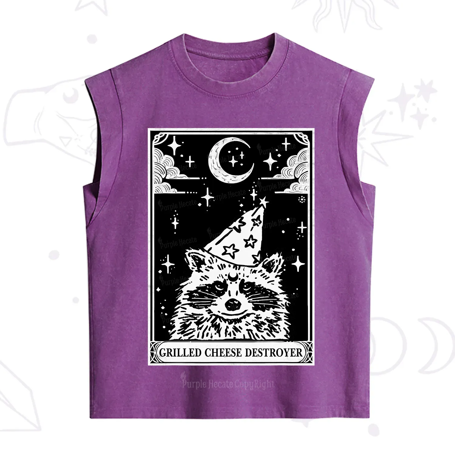 Purplehecate The Grilled Cheese Destroyer Tarot Raccoon Vintage Washed Tank