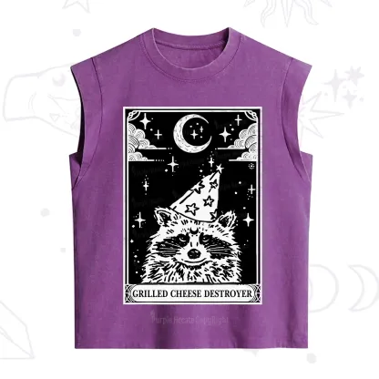 Purplehecate The Grilled Cheese Destroyer Tarot Raccoon Vintage Washed Tank
