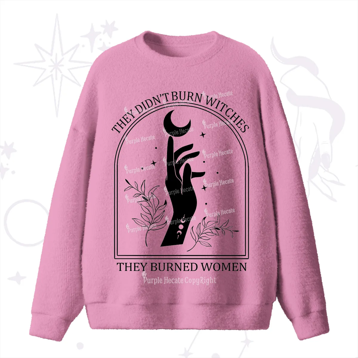 Purplehecate They Didn't Burn Witches They Burned Women Fuzzy Ugly Sweater