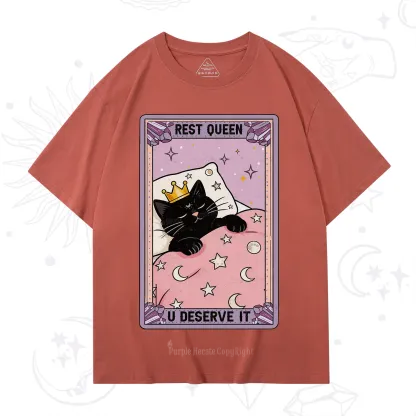 Purplehecate The Rest Queen Cat Tarot T-Shirt