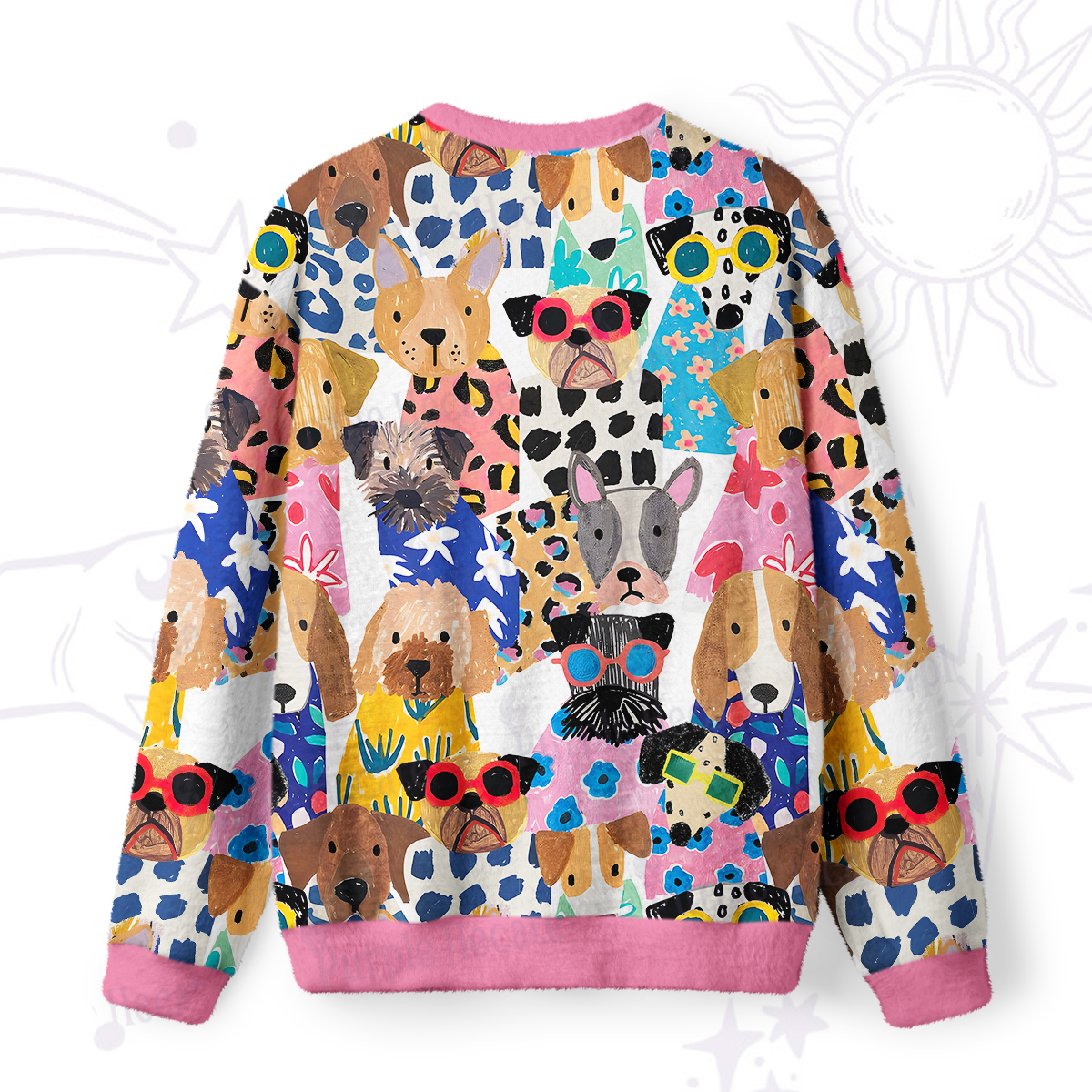 Purplehecate Puppy Parade Fuzzy Ugly Sweatshirt