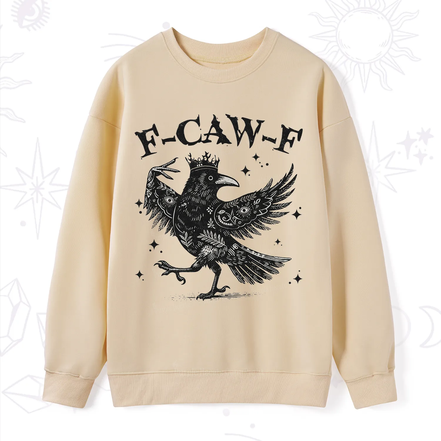Purplehecate F-caw-f Funny Crow Sweatshirt