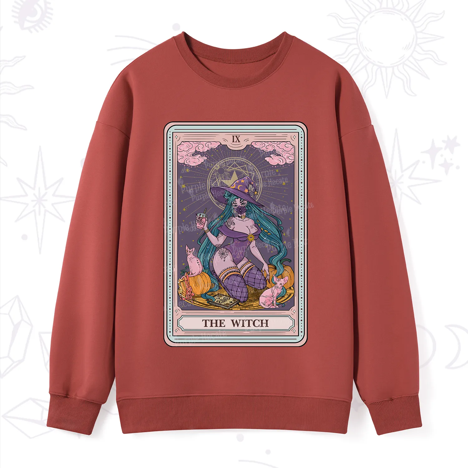 Purplehecate The Witch Tarot Halloween Sweatshirt