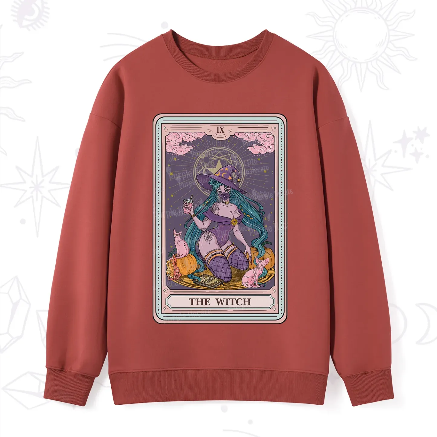 Purplehecate The Witch Tarot Halloween Sweatshirt