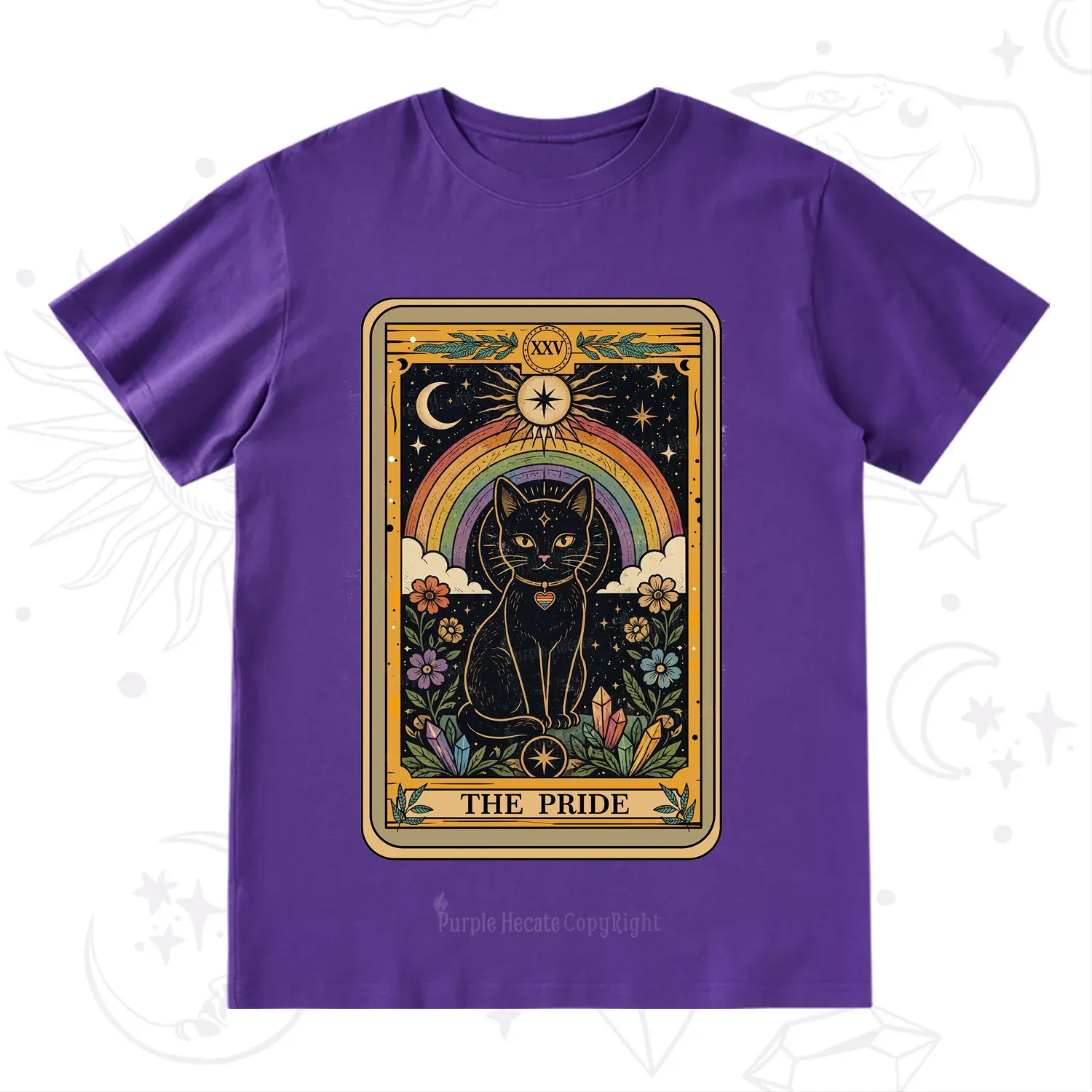 Purplehecate The Pride Black Cat Tarot T-Shirt