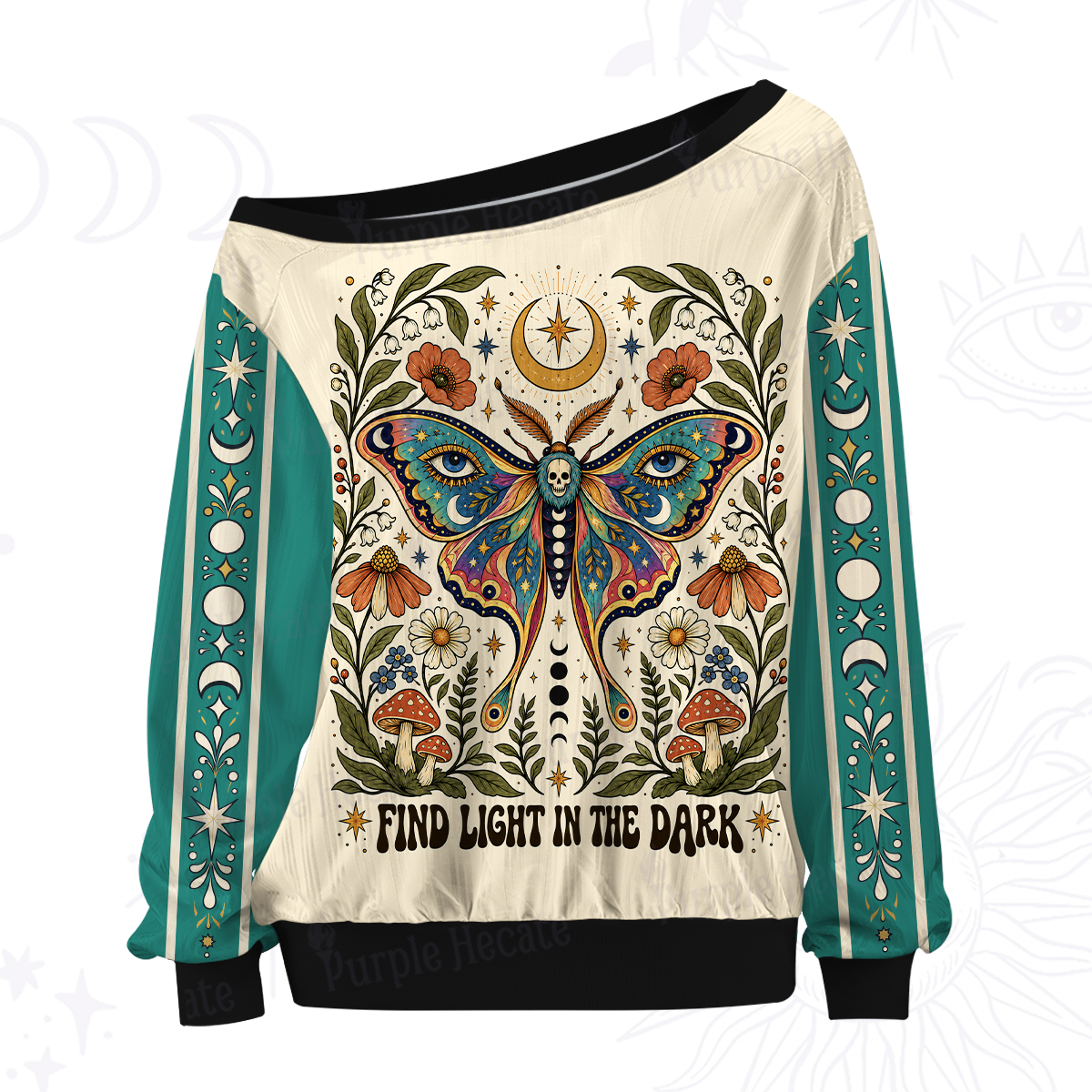 Purplehecate Find Light In the Dark Off The Shoulder Graphic Jersey