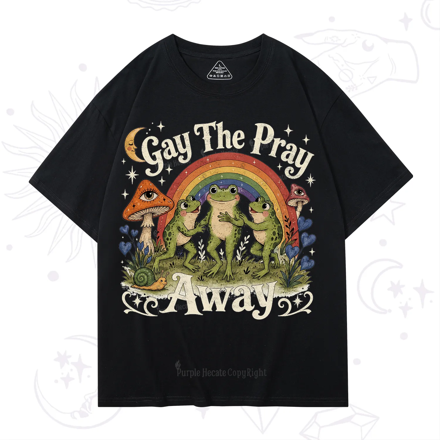 Purplehecate Gay The Pray Away Frog Pride T-Shirt