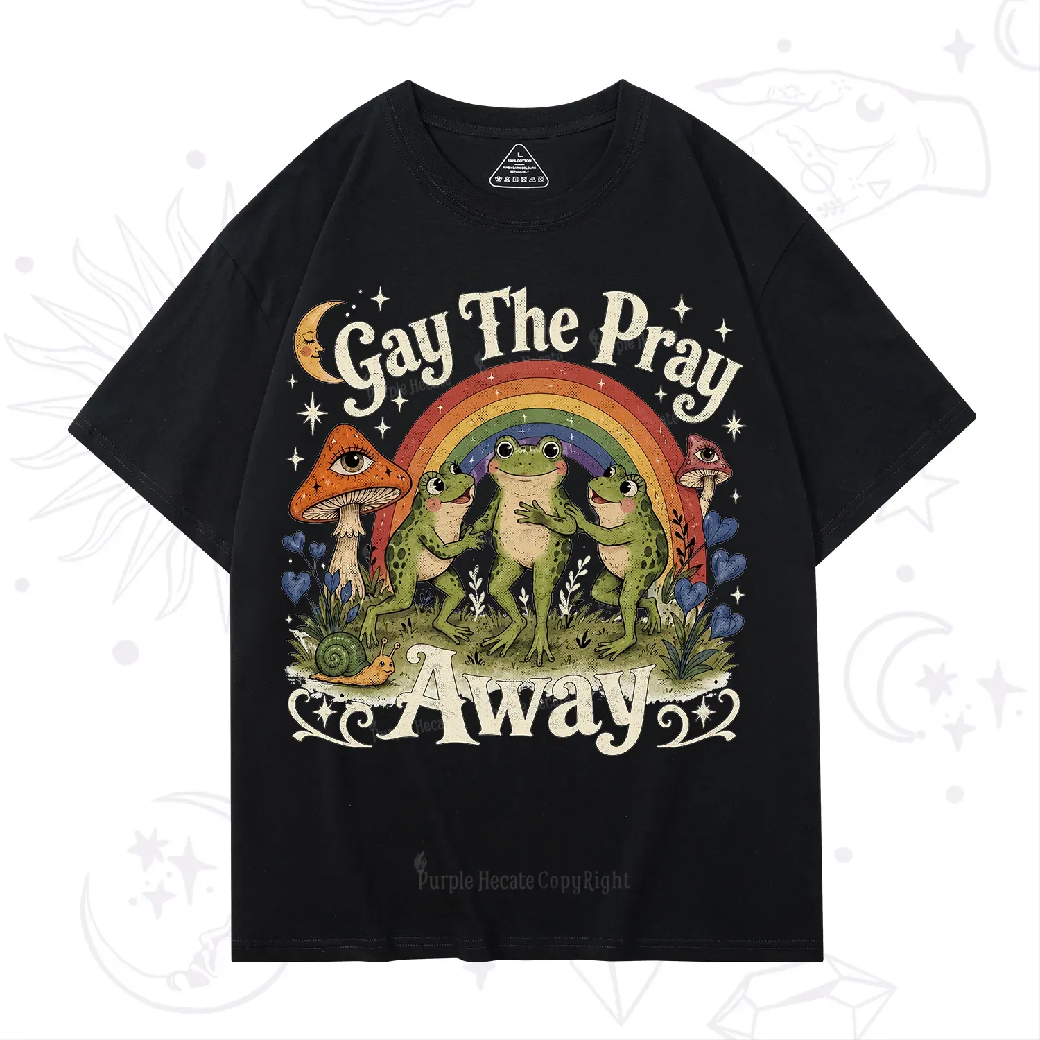 Purplehecate Gay The Pray Away Frog Pride T-Shirt
