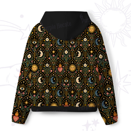 Purplehecate Mystic Sun Moon Hearts All-Over Print Hoodie