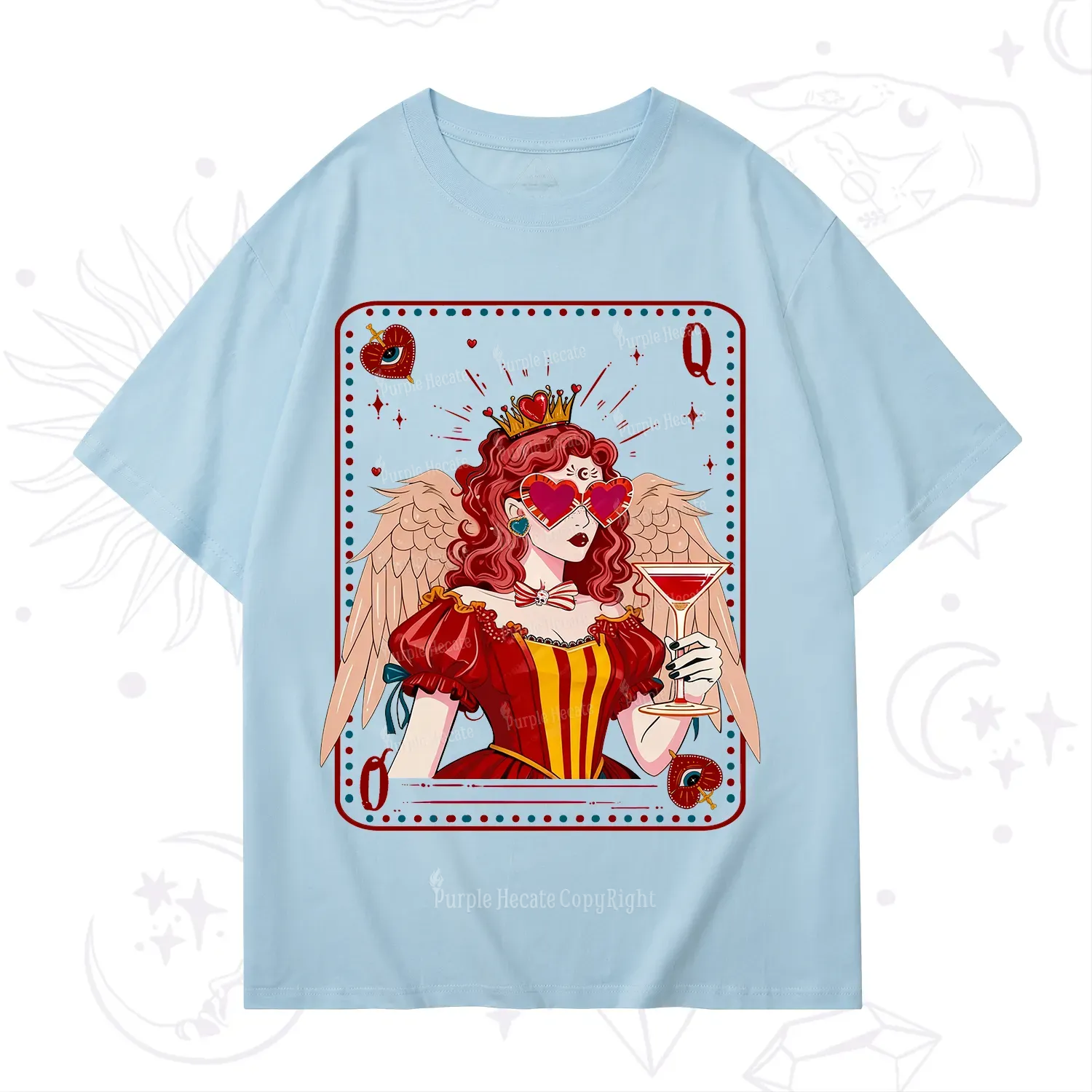 Purplehecate Queen of Hearts Angel Graphic T-Shirt