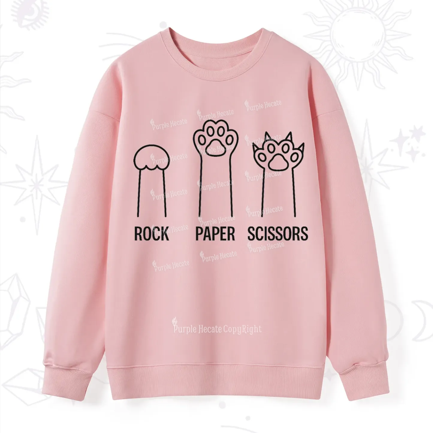 Purplehecate Rock Paper Scissors Cat Paw Edition Sweatshirt