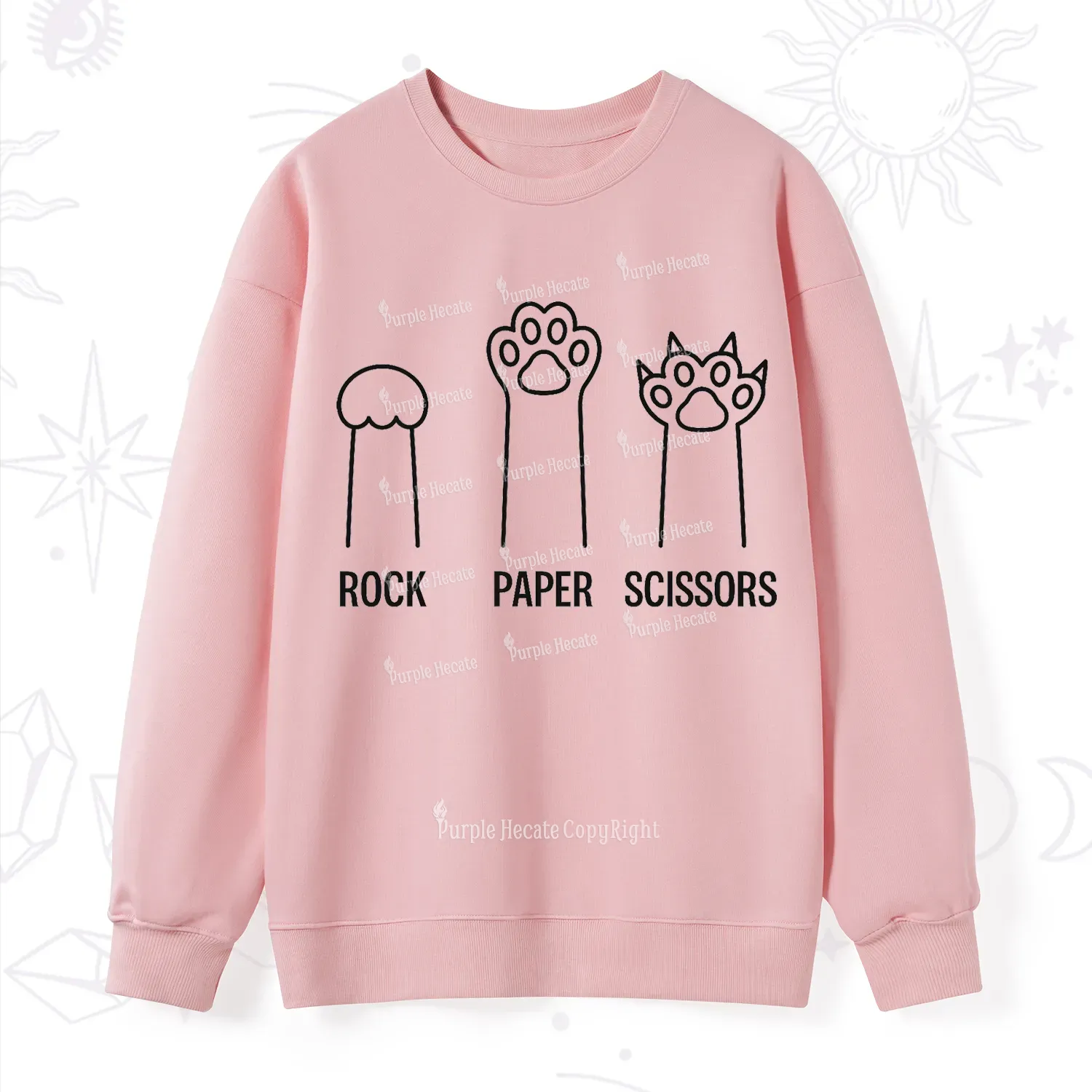 Purplehecate Rock Paper Scissors Cat Paw Edition Sweatshirt