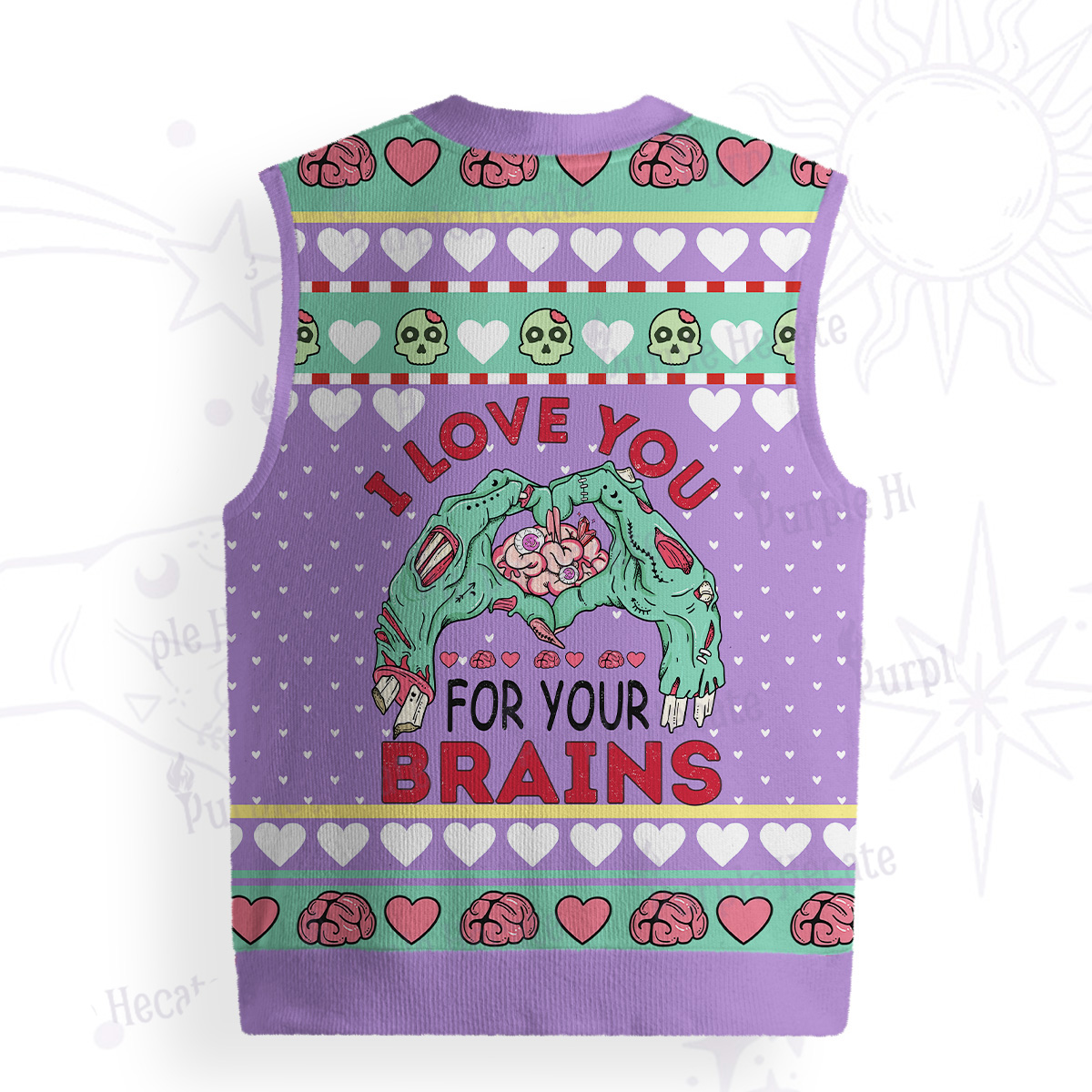 Purplehecate I Love You For Your Brains Ugly Sweater Vest