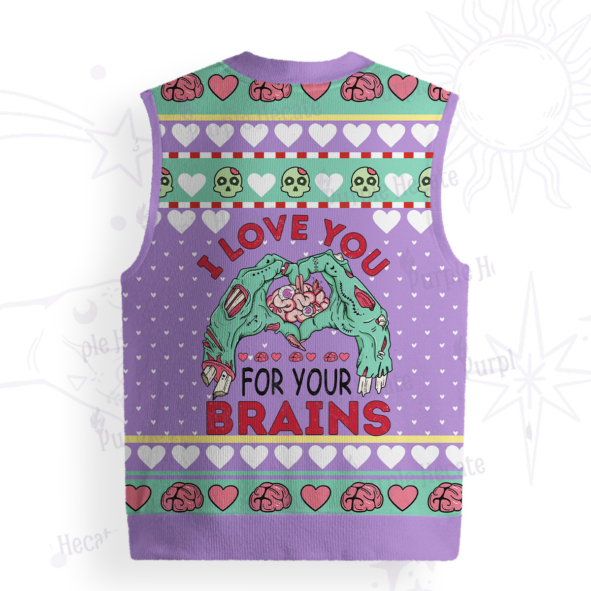 Purplehecate I Love You For Your Brains Ugly Sweater Vest