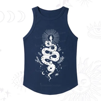 Purplehecate Mystical Moon Phases Snake Racerback Tank Top