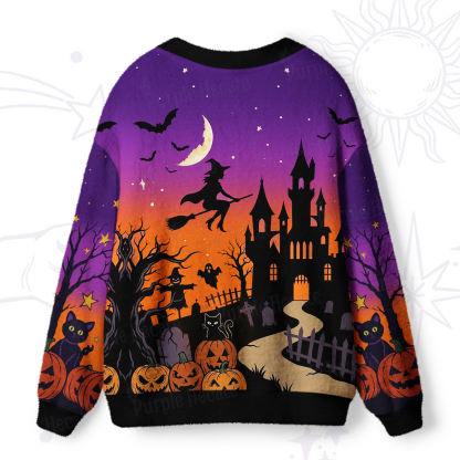 Purplehecate Witch Ride & Ghost Castle Ugly Cardigan Sweaters