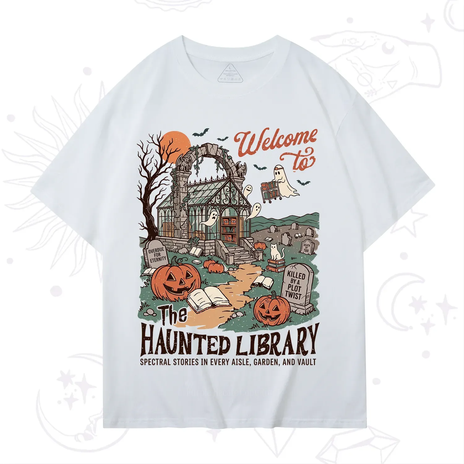 Purplehecate Welcome to the Haunted Library T-Shirt
