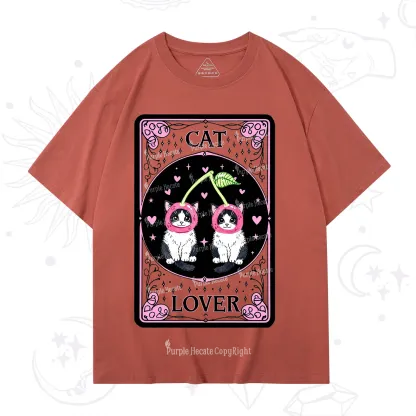 Purplehecate The Lovers Cherry Cat Tarot T-Shirt