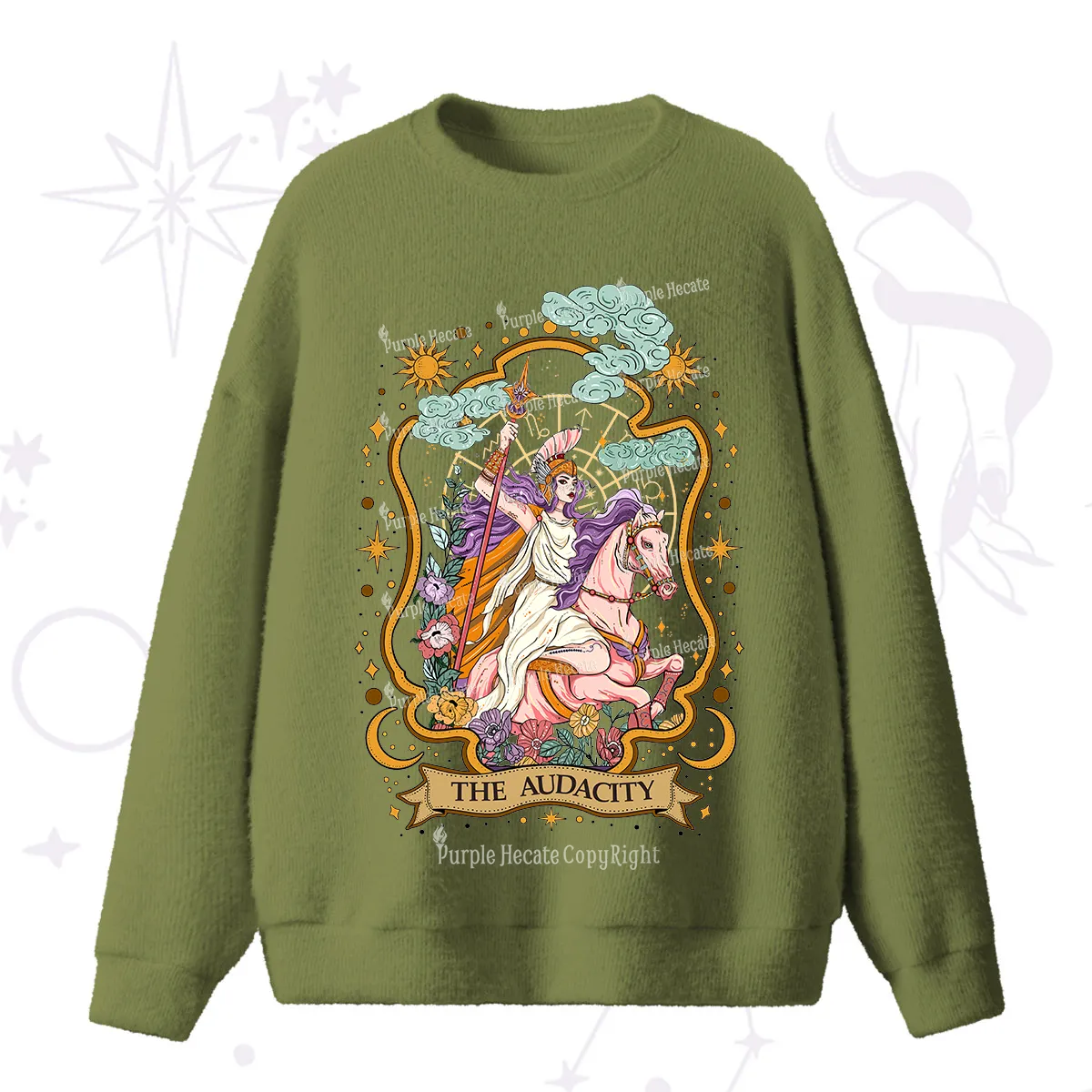 Purplehecate The Audacity Goddess Fuzzy Ugly Sweater