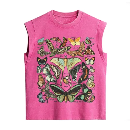 Purplehecate Vintage Butterfly & Moth Vintage Washed Tank