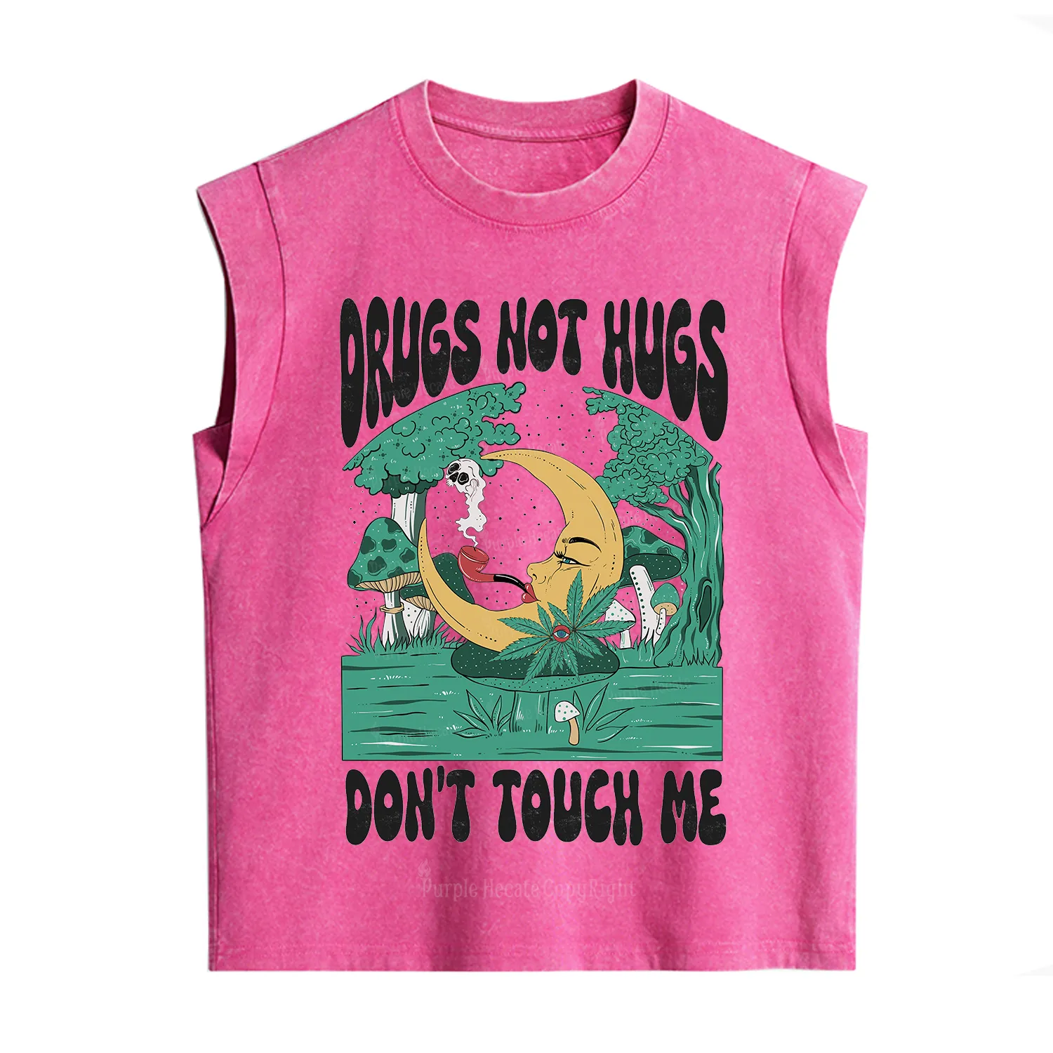 Purplehecate Drugs Not Hugs Don't Touch Me Vintage Washed Tank
