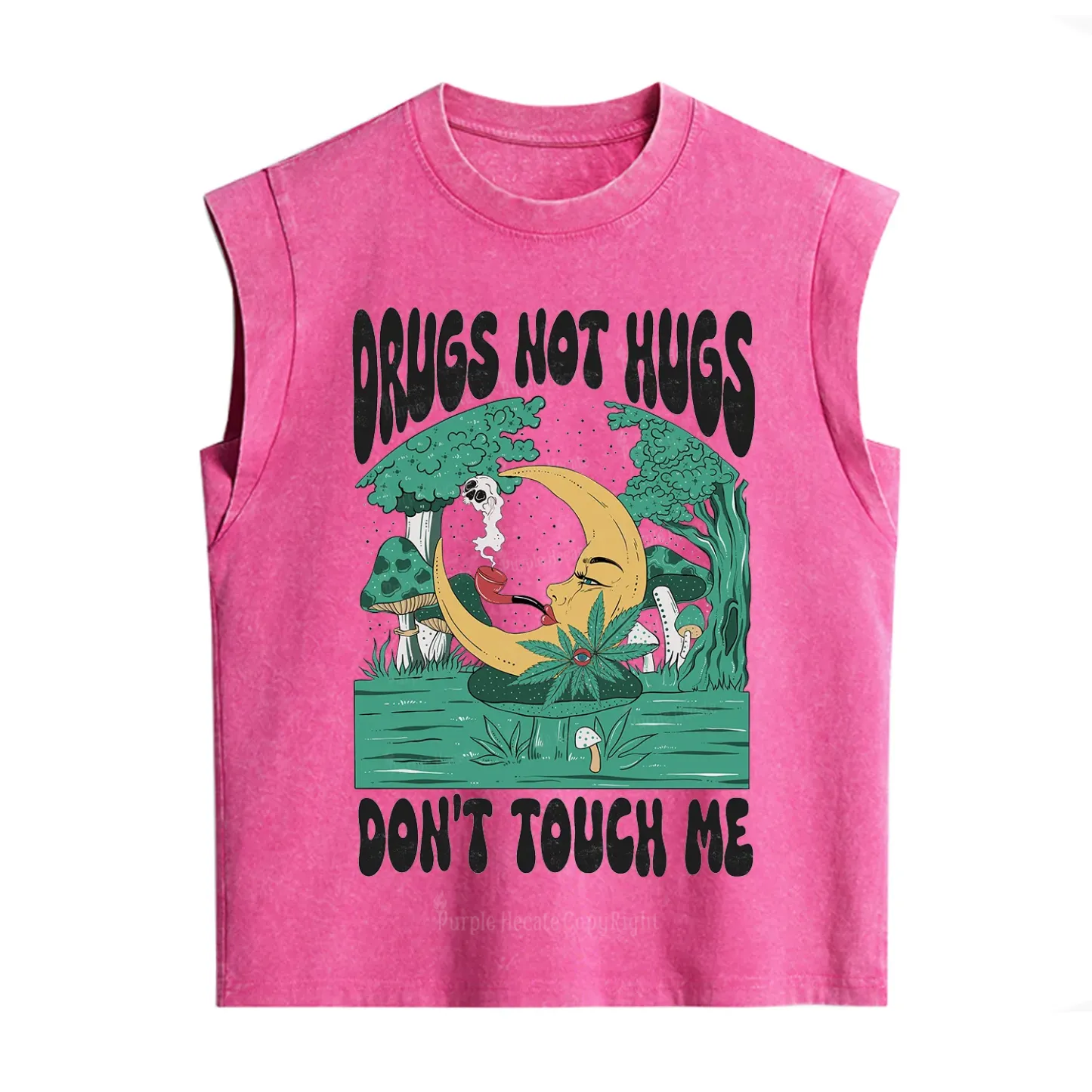 Purplehecate Drugs Not Hugs Don't Touch Me Vintage Washed Tank