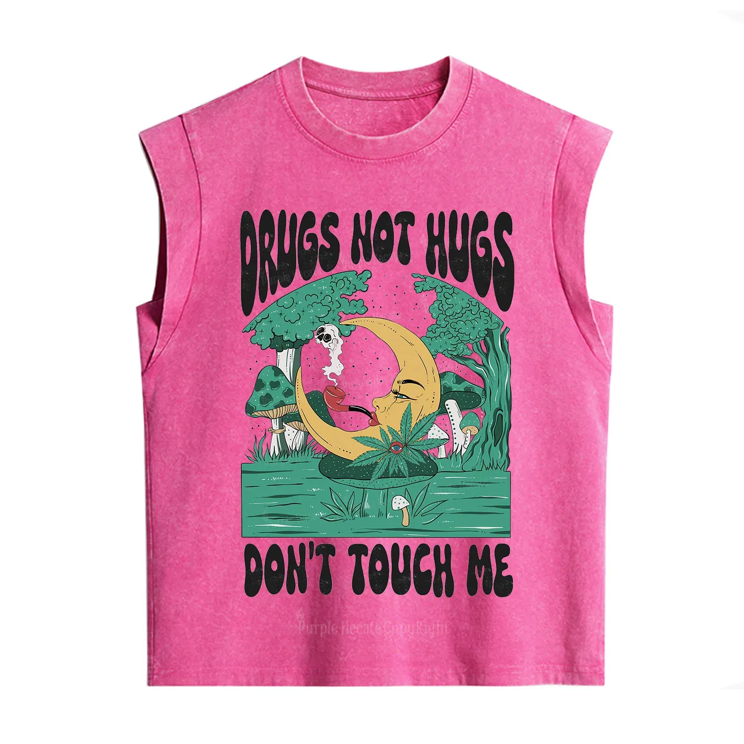 Purplehecate Drugs Not Hugs Don't Touch Me Vintage Washed Tank