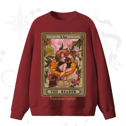 Purplehecate The Reader Tarot Card Fuzzy Ugly Sweater