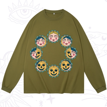 Purplehecate Lunar Skull Cycle Long Sleeve T-Shirt
