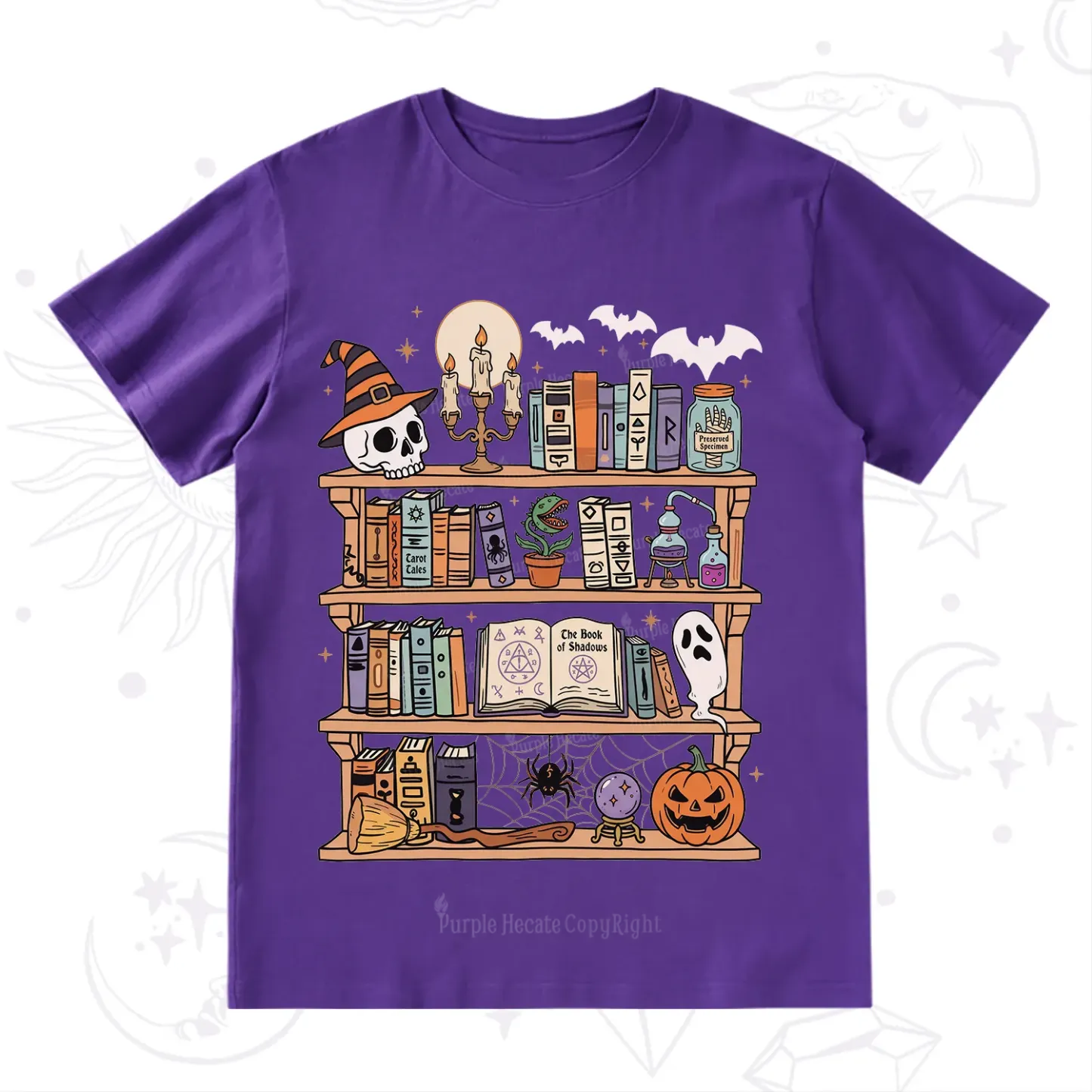 Purplehecate Halloween Library T-Shirt