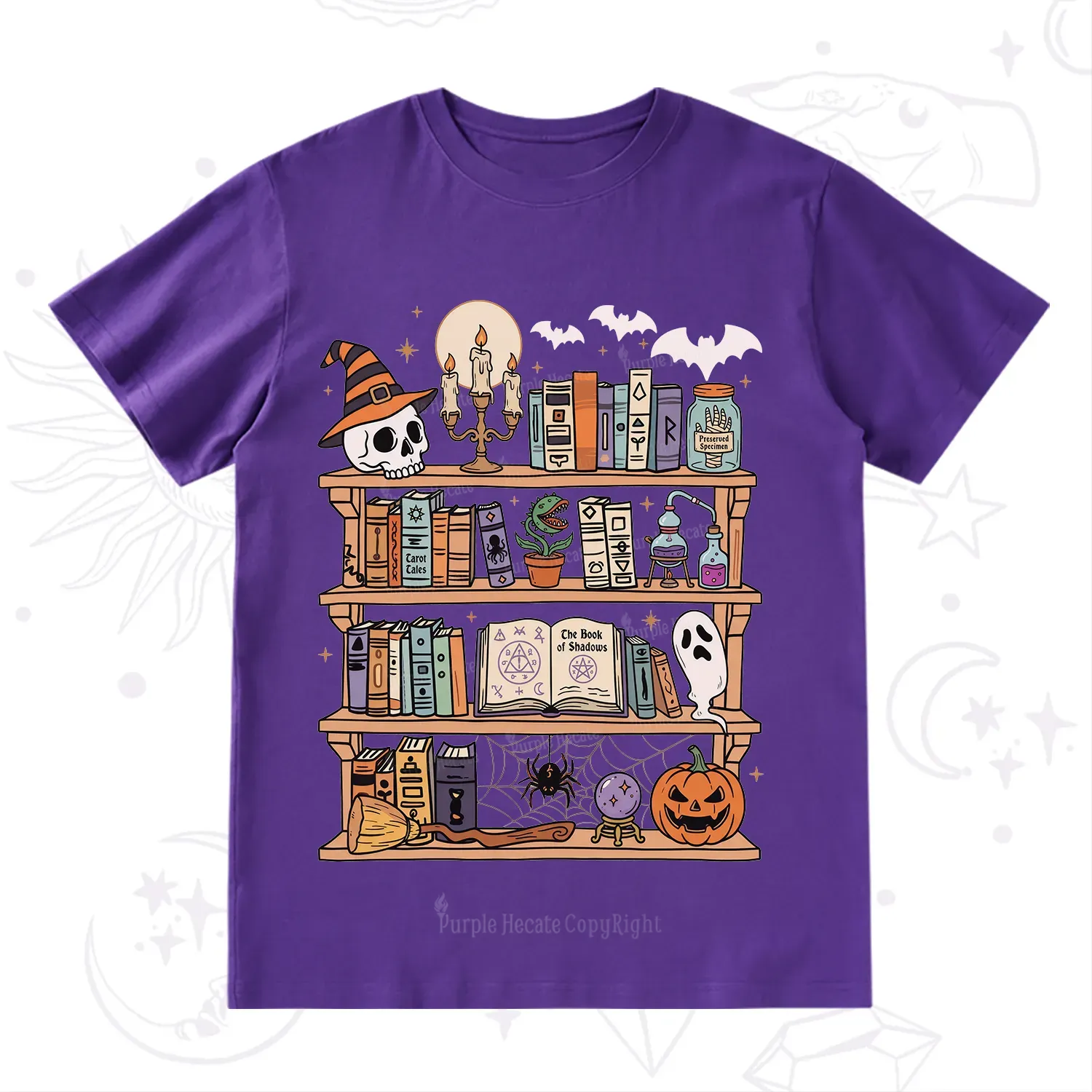 Purplehecate Halloween Library T-Shirt