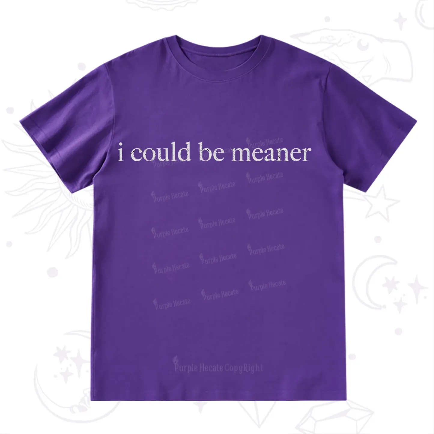 Purplehecate I Could Be Meaner Funny Sarcastic T-Shirt