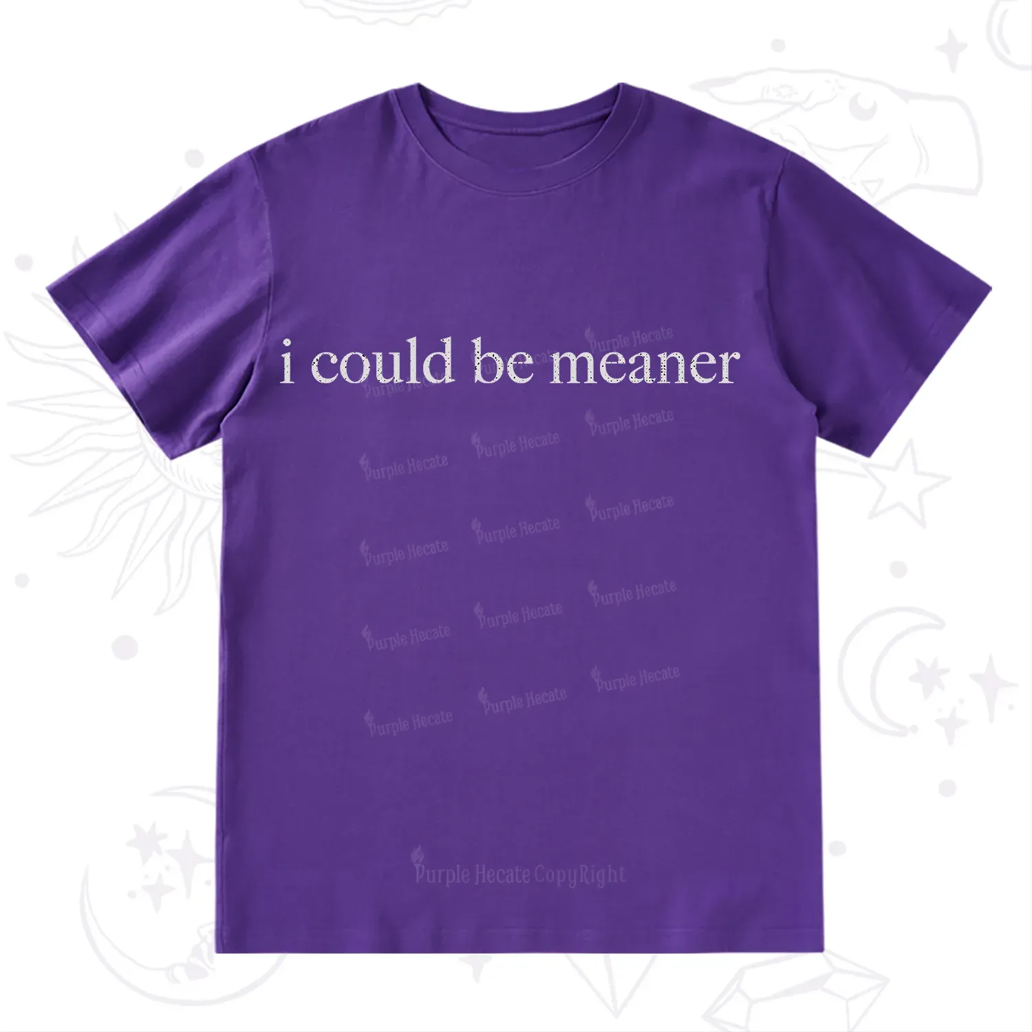 Purplehecate I Could Be Meaner Funny Sarcastic T-Shirt