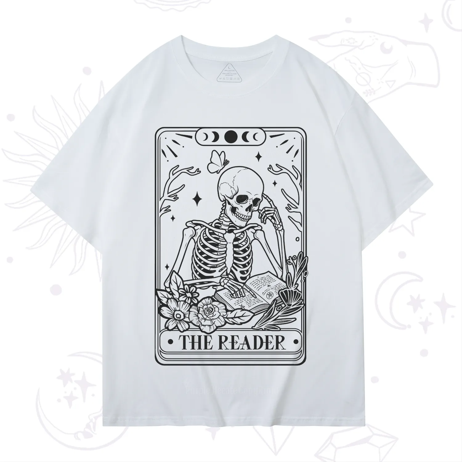 Purplehecate The Reader Tarot Skeleton T-Shirt