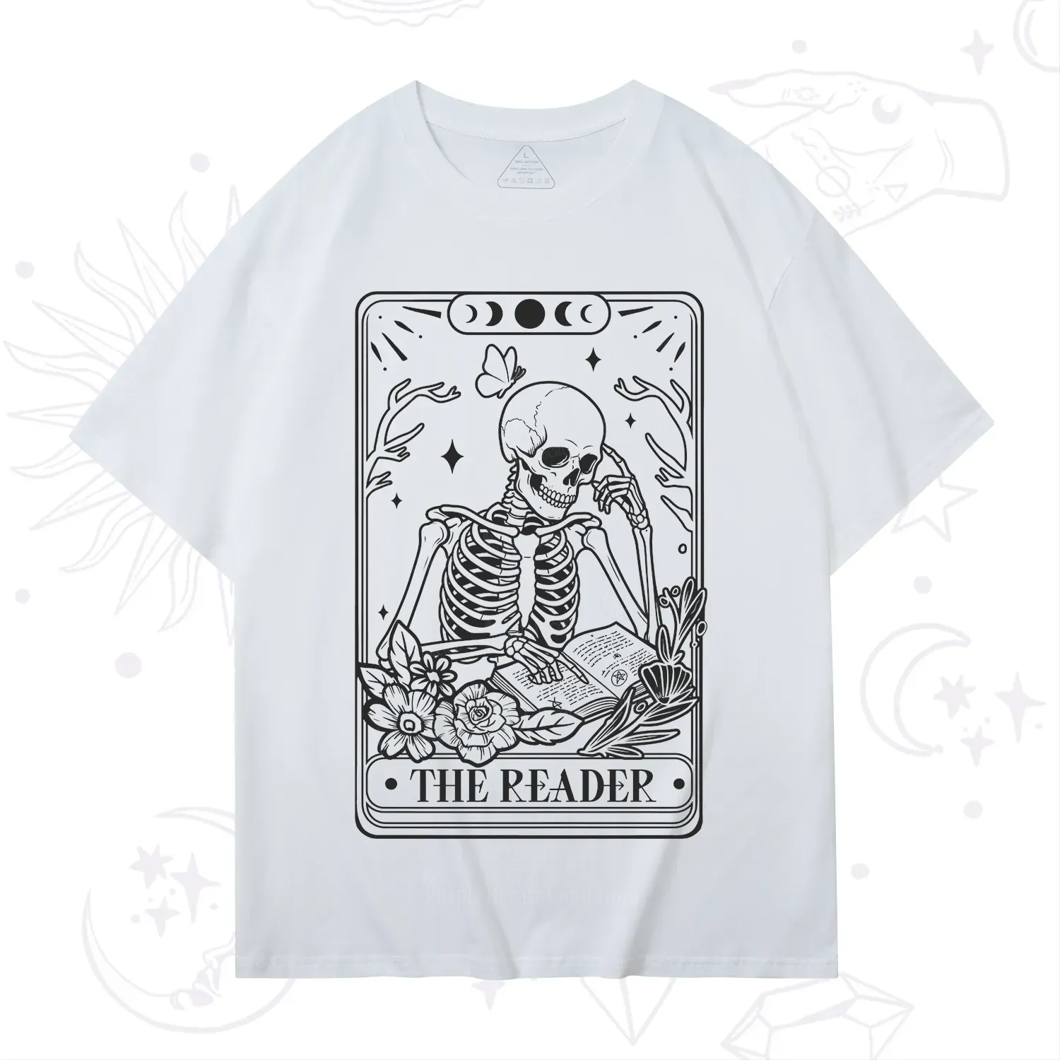 Purplehecate The Reader Tarot Skeleton T-Shirt