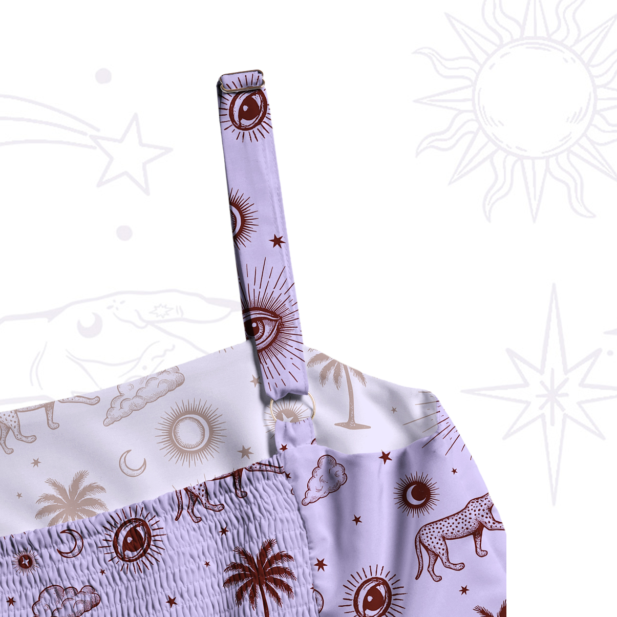 Purplehecate Eye of the Universe Wide Straps Maxi Dress