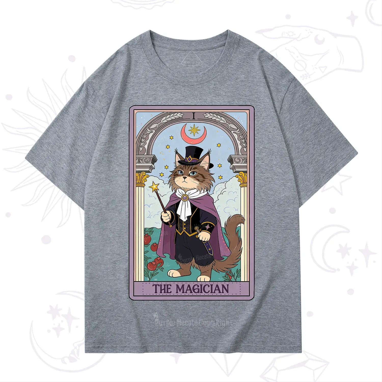 Purplehecate The Magician Cat Tarot T-Shirt