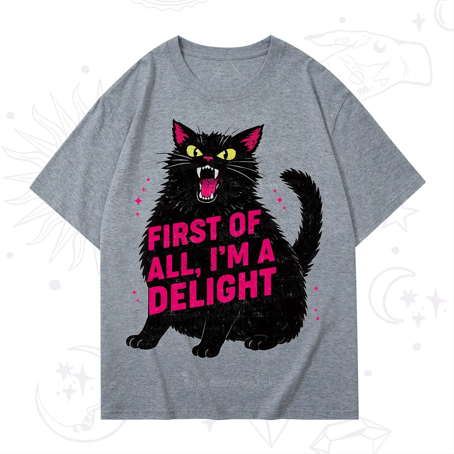 Purplehecate First Of All I'm A Delight Cat T-Shirt