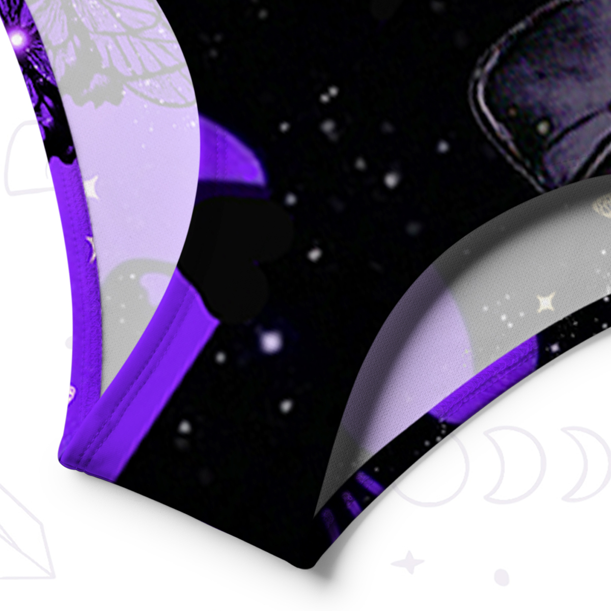 Purplehecate Starlit Cats & Butterflies One-Shoulder One-Piece Swimsuit