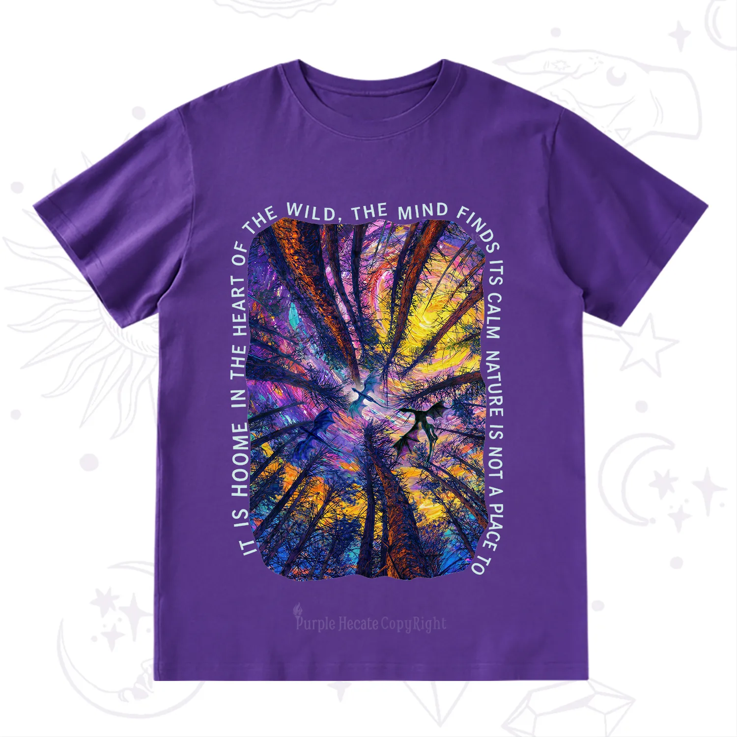 Purplehecate Forest Mindscape Night Sky T-Shirt
