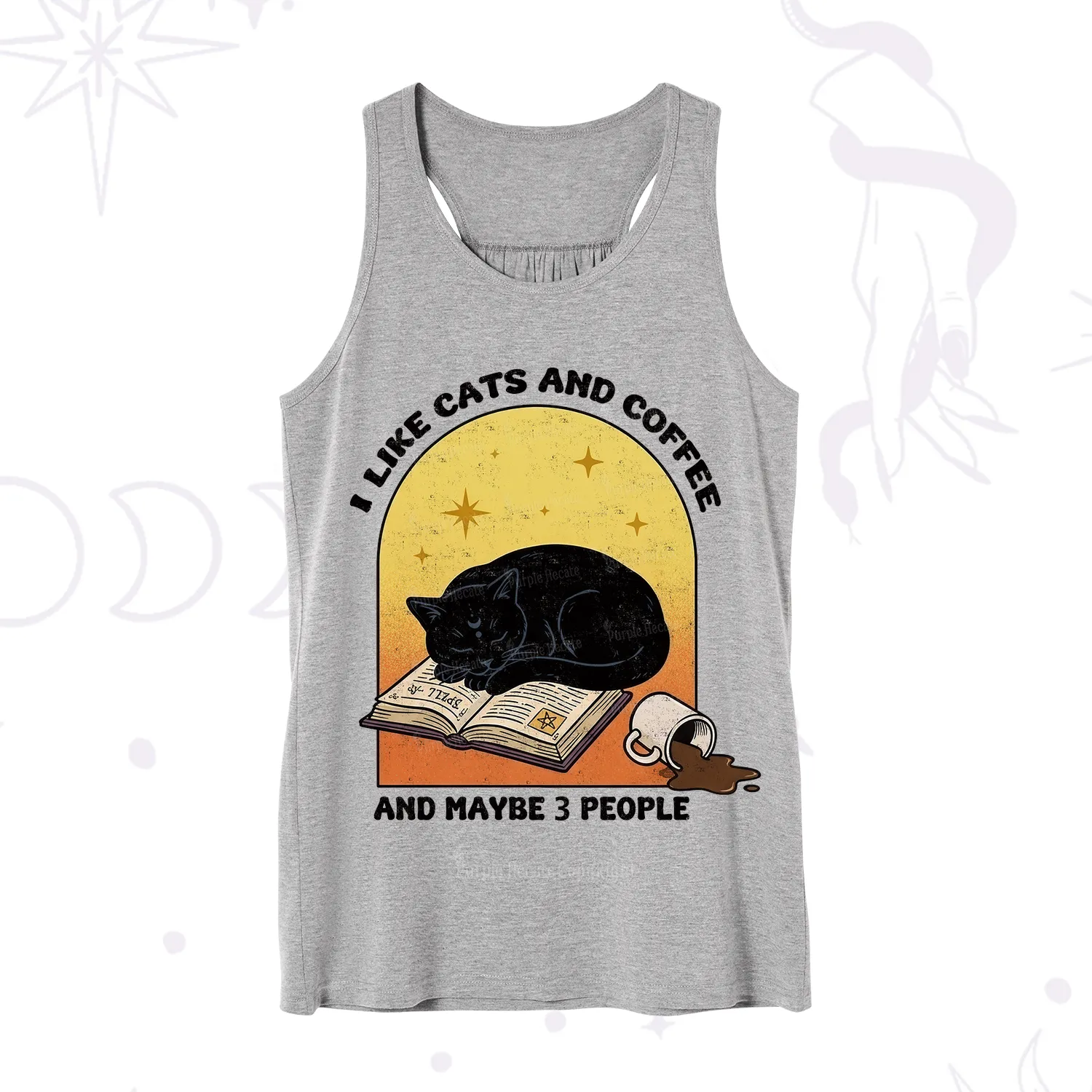 Purplehecate I Like Cats And Coffee Tank